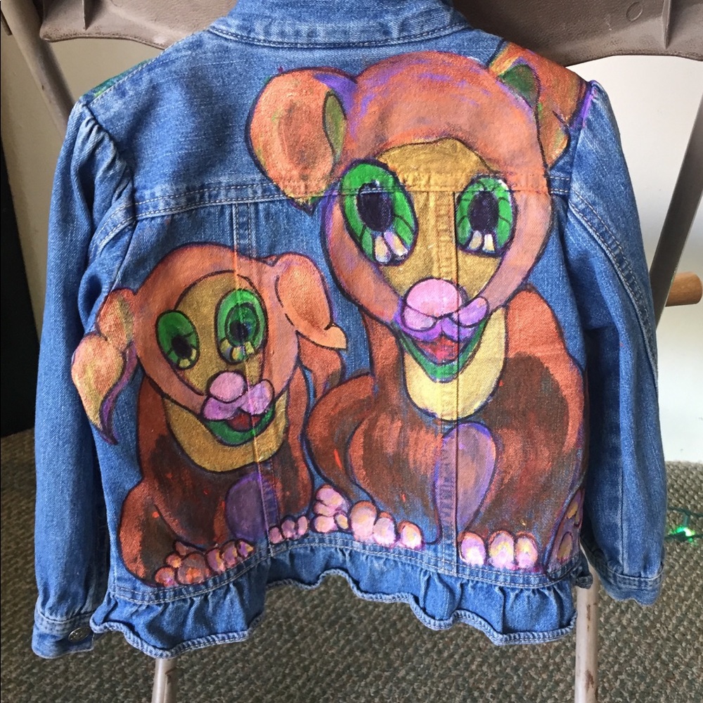 SOLD.  Hand painted kids jean jacket